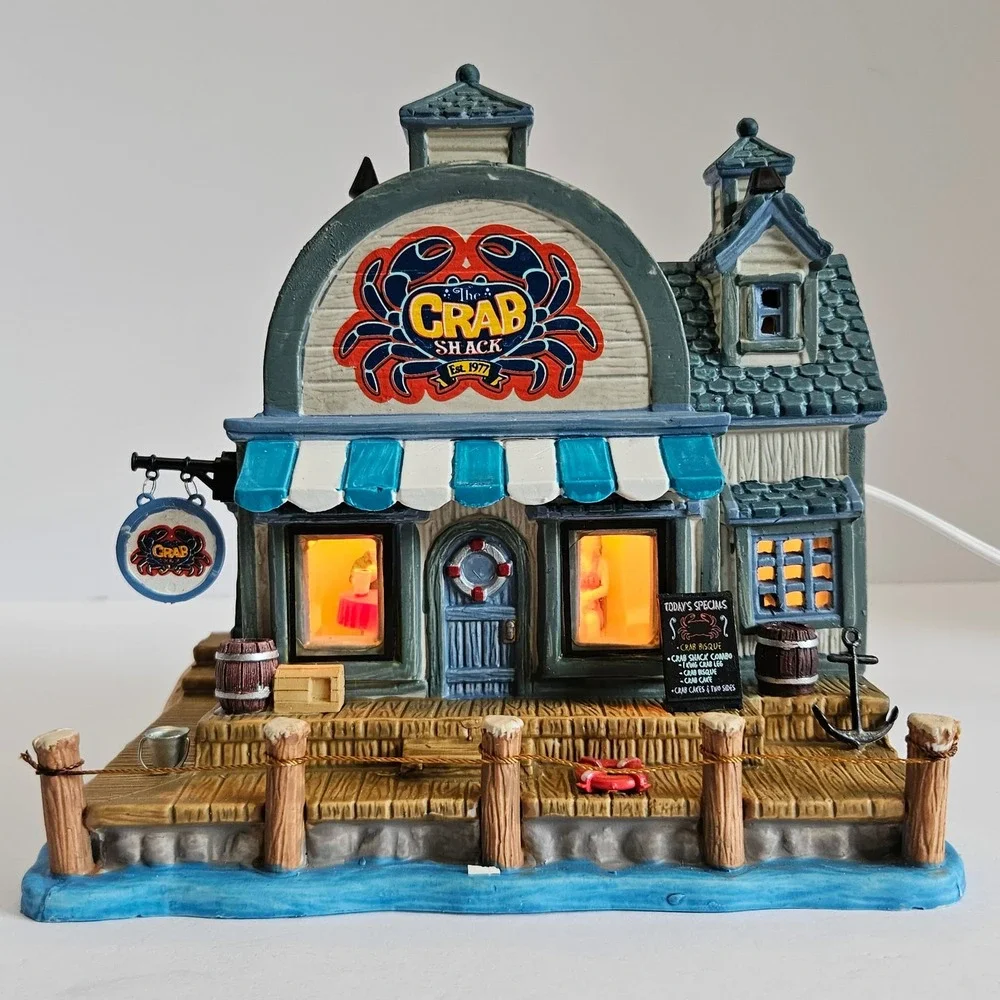 Lemax Plymouth Village The Crab Shack Lighted Building 05630 Seafood Restaurant